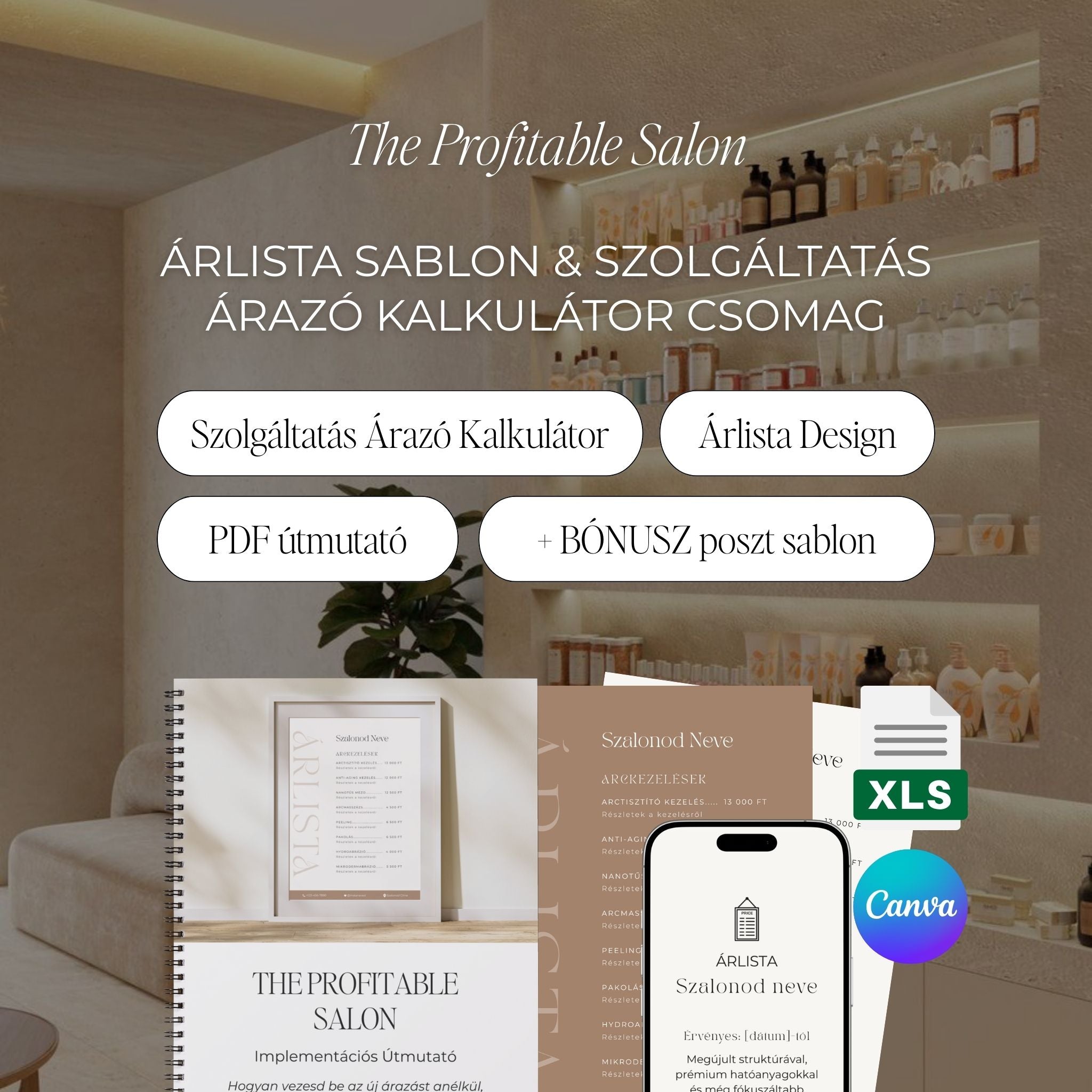 Szolgáltatás árazó kalkulátor & árlista sablon csomag
