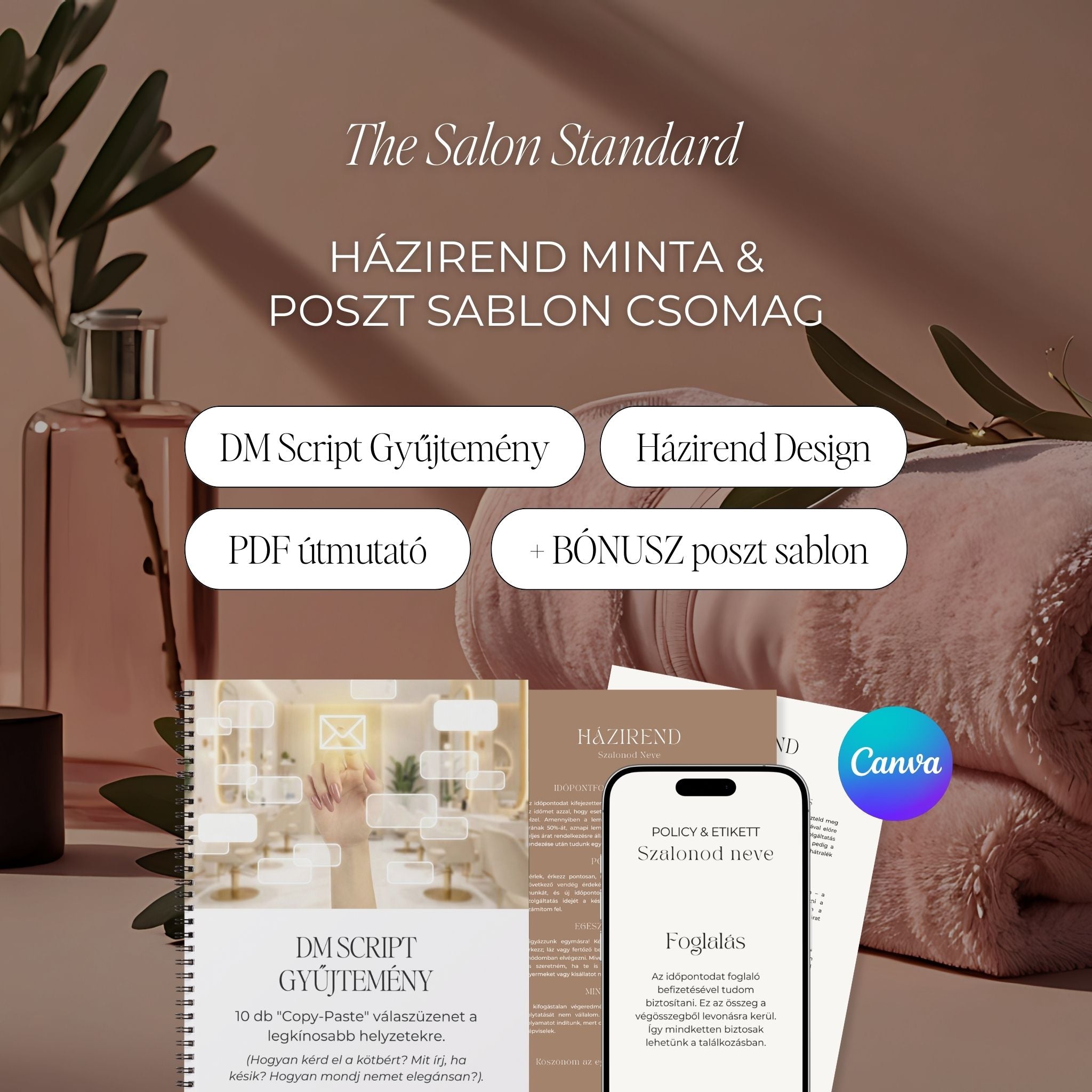 Szépségszalon házirend minta & poszt sablon csomag