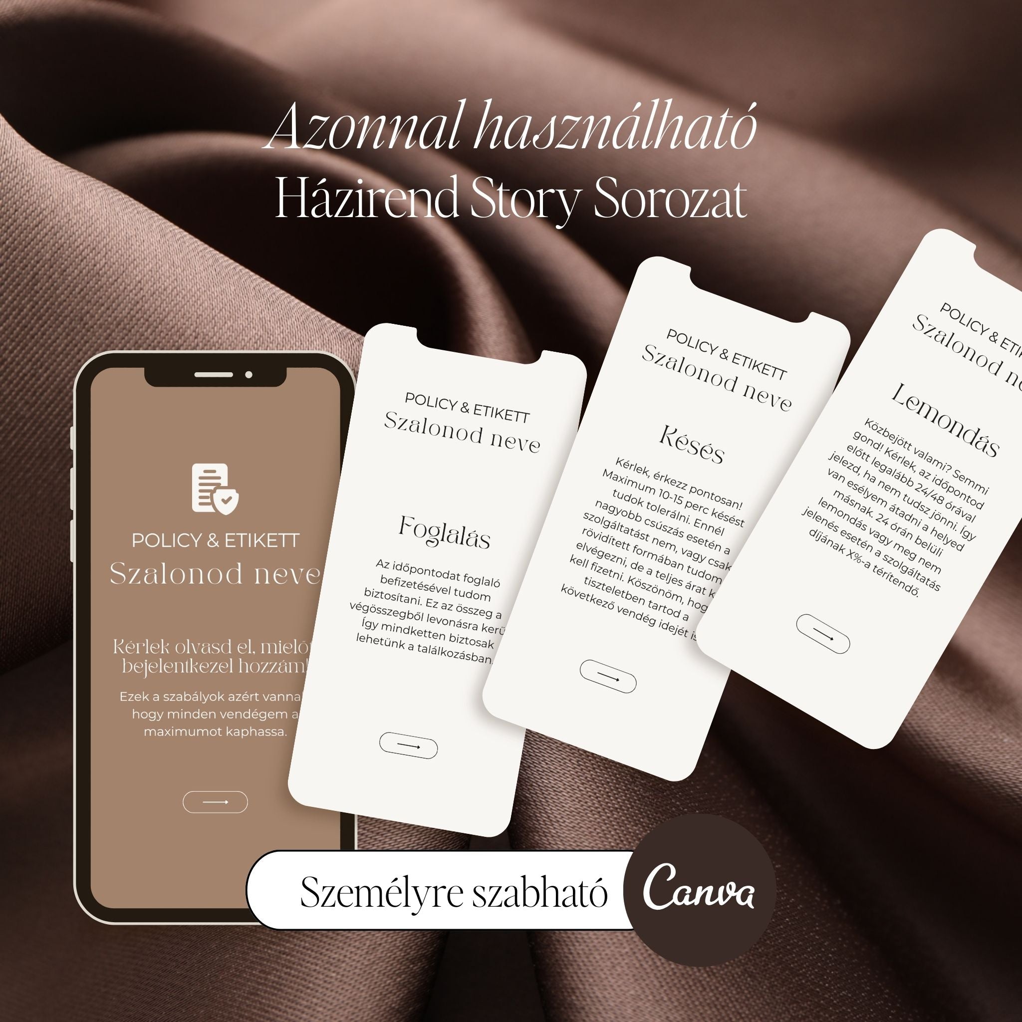 Szépségszalon házirend minta & poszt sablon csomag